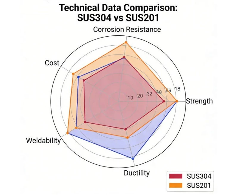 SUS304 vs SUS201: Performance, Cost and Applications SUS304 vs SUS201: Performance, Cost and Applications